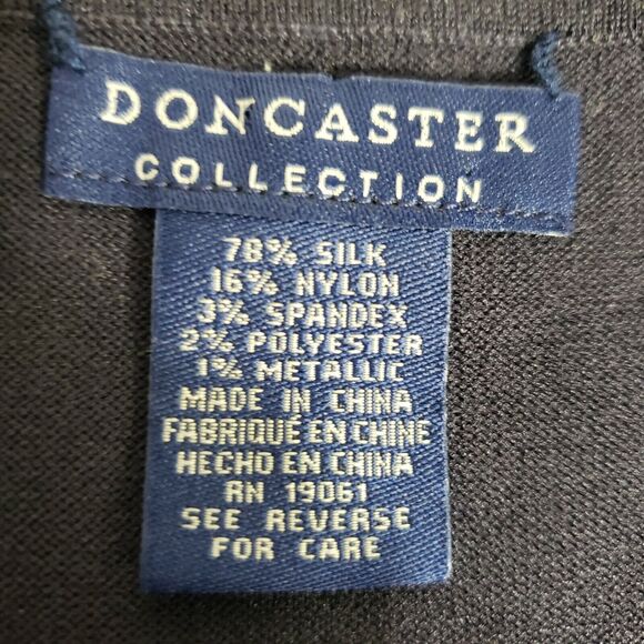 Doncaster Collection Womens Top Medium Sleeveless Silk Scoop Neck Tank Metallic - Picture 8 of 9